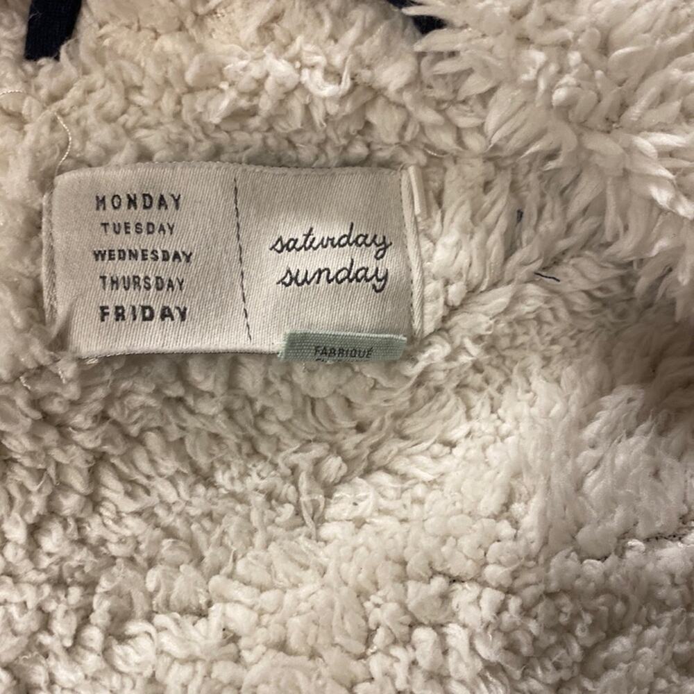 ANTHROPOLOGIE Saturday Sunday navy shawl collar teddy Sherpa‎ lined overcoat - Picture 4 of 7